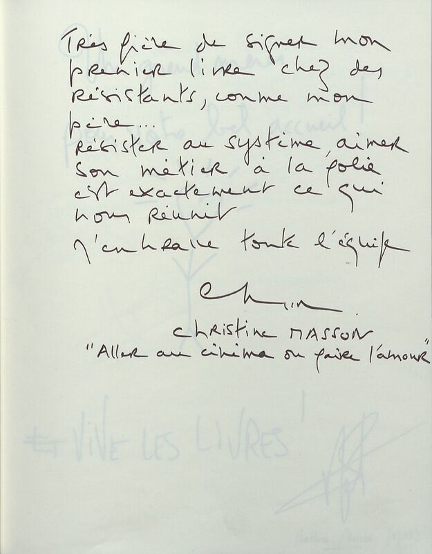 Dédicace de Christine Masson